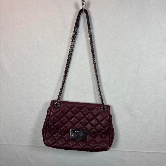 Michael Kors Quilted Leather Shoulder Bag With Chain Strap - Picture 2 of 12